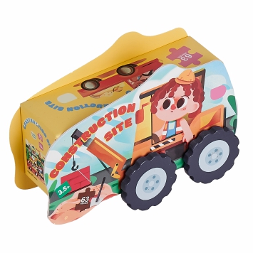 Puzzle with car shape box