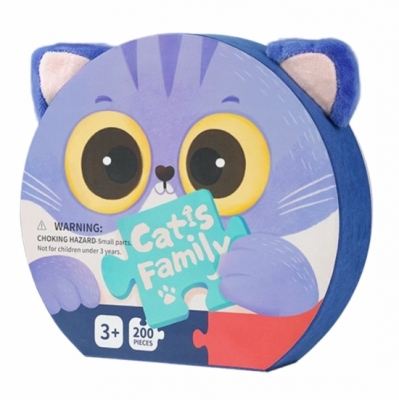 Puzzle with cat shape box