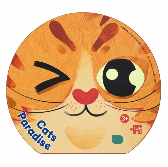 Puzzle with cat shape box