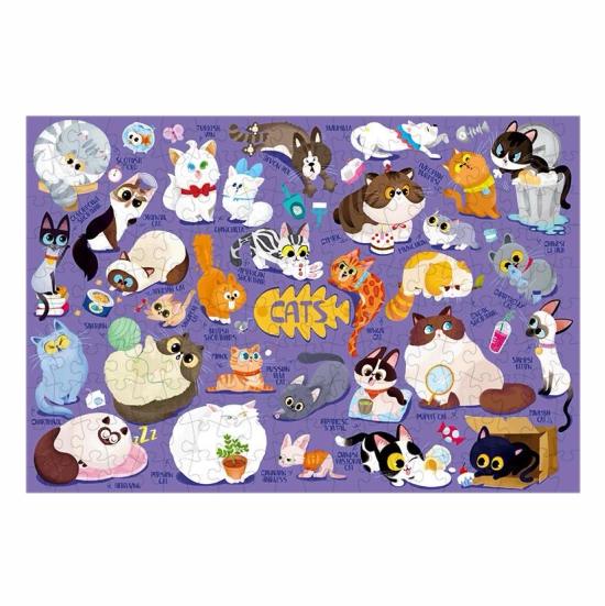 Puzzle with cat shape box