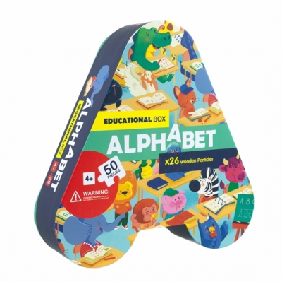 2‑in‑1 Alphabet Educational Puzzle with Wooden ABC Letters for Kids Age 4+