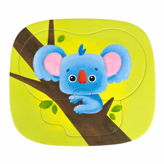 5 In 1 Wild Animal Touch and Feel Sensory Puzzle for Toddlers Age 2+