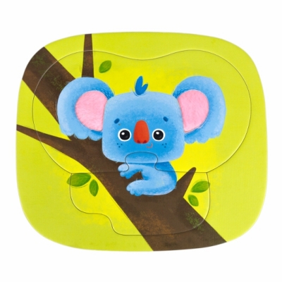 5 In 1 Wild Animal Touch and Feel Sensory Puzzle for Toddlers Age 2+