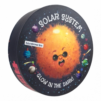 Glow in the Dark Solar System Round Jigsaw Puzzle, 70 Pieces Kids Space Educational Toy
