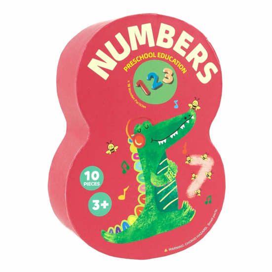 Matching Puzzle Preschool Educational Toy with Wooden Animal Number